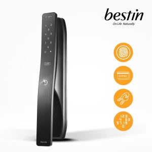 베스틴 지문인식 디지털 도어락 IDL-300FWKH 비상키 카드키4 번호키 즉시잠김 현관문