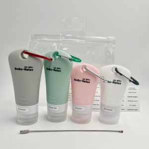 보보 릴랙스 실리콘 공병 해외 여행용 세트 휴대용 화이트, 1개