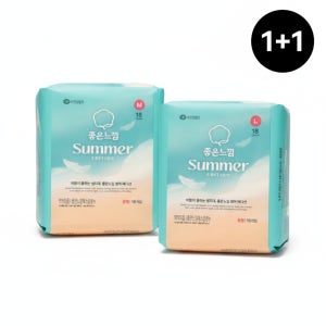 1+1 좋은느낌 썸머 생리대 패드 입는 오버나이트 데이패드 대형 18P