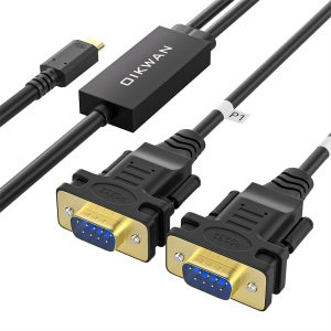 Type-c TO (2포트xDB9M) RS232 시리얼 통신케이블 1.5M FTDI 칩셋