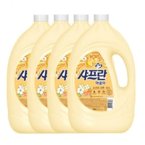 샤프란 아로마 섬유유연제 소프트코튼 3.1L 4개 에센셜오일 정전기방지