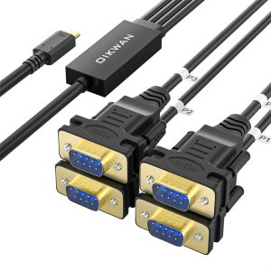 Type-C TO (4포트 x DB9M) RS232 시리얼 통신케이블1.5M FTDI 칩셋