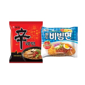 이젠서진 봉지라면 2종 혼합 농심신라면 10개 + 팔도비빔면 10개