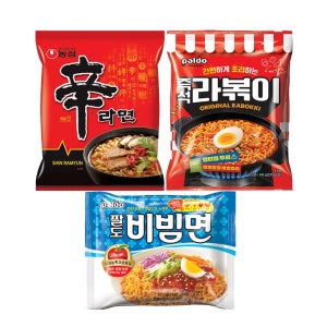이젠서진 봉지라면 3종 혼합 농심신라면 5개+ 팔도비빔면 5개+ 팔도라볶이 4개