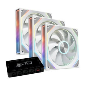 JBCNC X120 PRO 인피니티 ARGB PWM 리버스 (컨트롤러/3팩, 화이트)