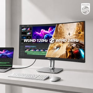 필립스 34B2U5900C 울트라와이드 5K 240 듀얼모드 C타입 PD 도킹 무결점 모니터