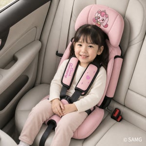 베이카 프리미엄 휴대용 주니어 카시트 토들러 ISOFIX 특허출원 캐치티니핑(핑크)