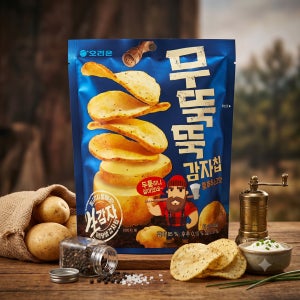 오리온 무뚝뚝 감자칩 통후추 소금맛 60g 6봉 어린이 간식 과자 도매 대용량