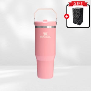 스탠리 아이스플로우 플립 스트로 텀블러 고급선물포장 레이저각인 887ml, 핑크메사