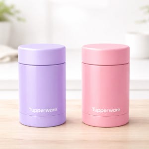 타파웨어 미니 보온도시락 2종세트 핑크 퍼플 죽통 이유식통 보온용기