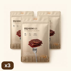 도르리 한입 비프바 넛츠 파우치 단품 168g, 3개