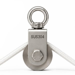 스텐 무소음 도르래 30mm 베어링 꼬임방지 와이어로프 체결 도르레