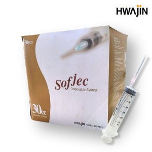 [특별할인]HLB 화진 일회용 멸균주사기 30cc(17G x 38mm) 의료용 피하수액세트