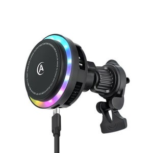 아이오닉5 차량용 맥세이프 거치대 15W 고속 무선충전 LED 자석 핸드폰 충전기