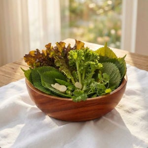 30cm 아카시아 우드 샐러드 볼 시리얼 그릭 요거트 포케 비빔밥 쌈채소 그릇 보울