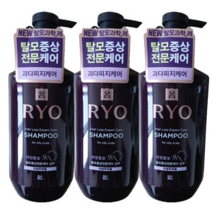 려 자양윤모 9EX 탈모증상전문케어 샴푸 지성두피용 400ml 3개