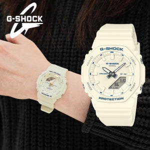 지샥 미니 지얄오크 아나디지 남녀공용 아이보리 화이트 손목시계 GMA-P2100BA-7A