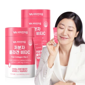 [2개월분] 비타민마을 300달톤 저분자 피쉬 콜라겐 비타민C 분말 스틱 30포, 2개