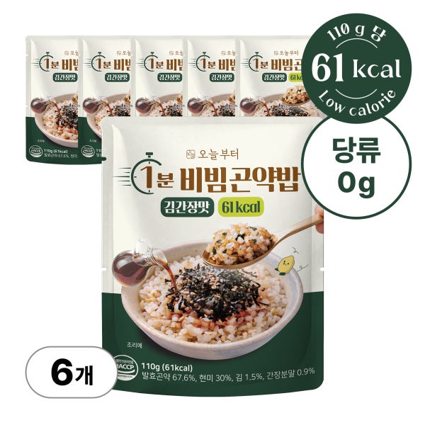 오늘부터 1분 비빔곤약밥 김간장맛 61kcal 식단 관리 간편 도시락