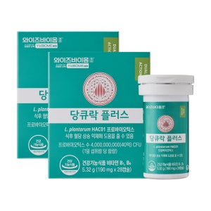 유한양행 당큐락플러스 190mg 혈당유산균 당케어 당화혈색소 28캡슐, 2개
