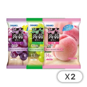 오리히로 곤약젤리 세트 포도1+샤인머스캣1+백도1, 360g, 2개