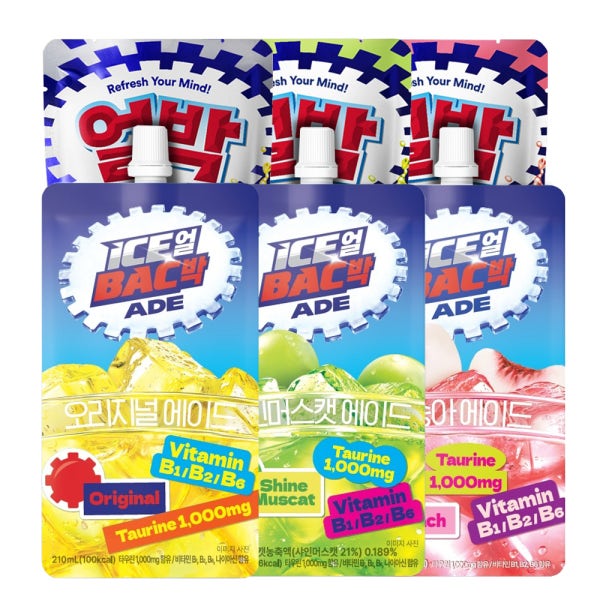 동아제약 일반 캡형 파우치 박카스 얼박 오리지날 복숭아 샤인머스캣 210ml x 10개