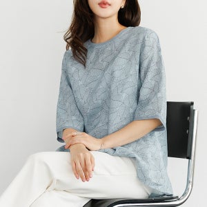 50대여성블라우스 더 라운드 풍기포 인견 블라우스 쿨링 루즈핏 엄마옷 여름 TBF3260