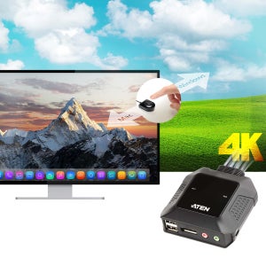 에이텐 ATEN KVM스위치 4k 2포트 USB DisplayPort 케이블 CS22DP-AT
