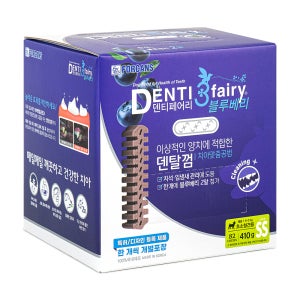 [샘플팩증정]포켄스 덴티페어리 강아지 덴탈껌 치석제거껌 구강관리 블루베리 410g, SS, 1개