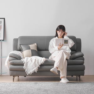 바로방가구 모멘트2 2인용 비건 레더 방수 가죽 소파