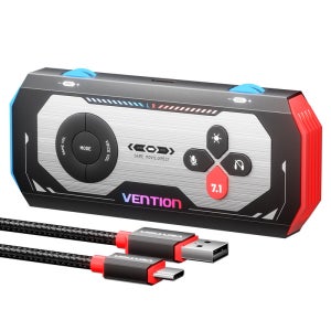 벤션 게이밍 USB 외장형 사운드카드 가상7.1채널 오디오 DAC 앰프 CVA