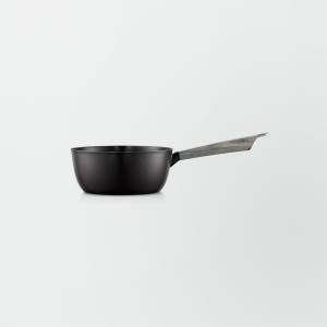 버미큘라 유키하라 편수 냄비 주물 법랑 한손 냄비 IH 인덕션 대응 16cm, 블랙