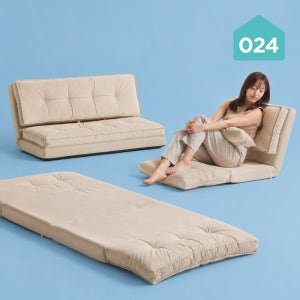 024홈 소베럴 노아 접이식 소파베드 탄탄한 패브릭 쇼파 침대 S (60x190x9cm), 아이보리, 1인용