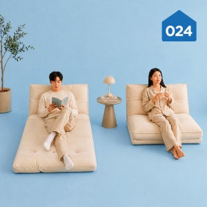 024홈 소베럴 노아 접이식 소파베드 탄탄한 패브릭 쇼파 침대 S (60x190x9cm), 아이보리, 1인용