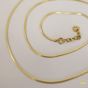 18K 뱀줄 1mm 데일리 스네이크 목걸이