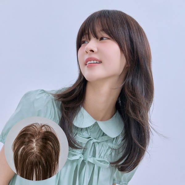 핑크에이지 인모 탑커버 자연스러운 정수리 커버 부분 가발