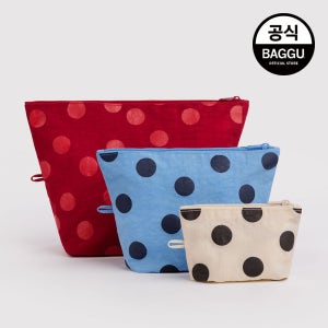 BAGGU 바쿠 고 파우치 셋 폴카 닷 믹스