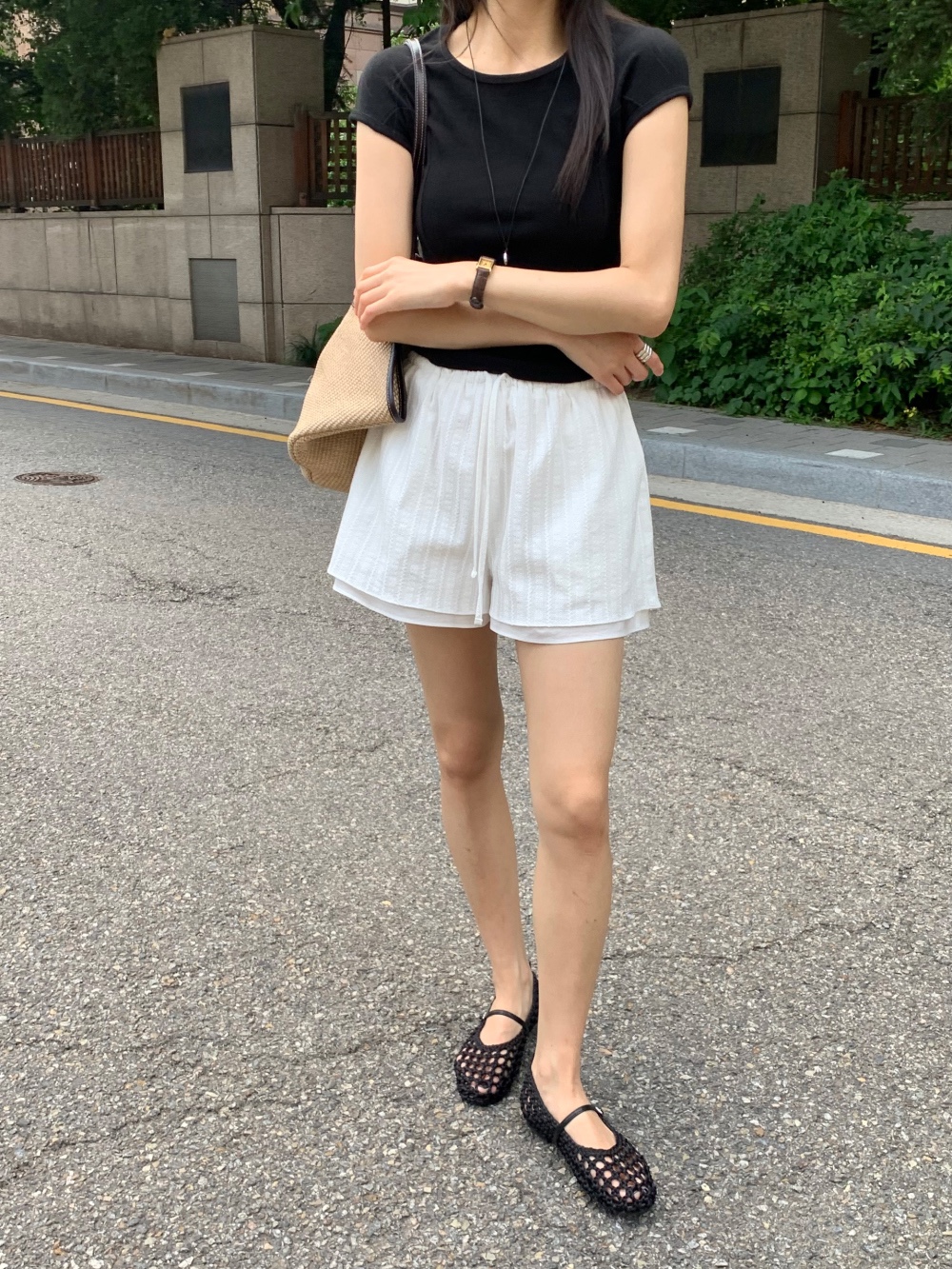 signature 시그니처 하브 밴딩 썸머 링클 코튼 숏팬츠 여름 반바지