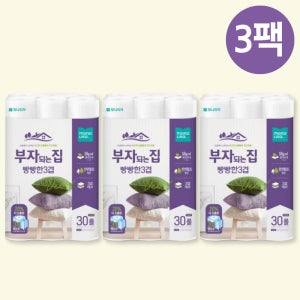 모나리자 부자되는집 빵빵한 3겹 화장지 30m, 30롤, 3팩