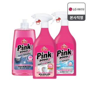 홈스타 핑크파워 찌든때+물때+욕실바닥 클리너 3종 화장실 타일 줄눈 청소 냄새 제거 세정제