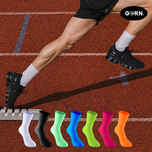 GGRN 러닝 크루 삭스 여자 남자 마라톤 트레일 런닝 국산 기능성 압박 쿠션 양말