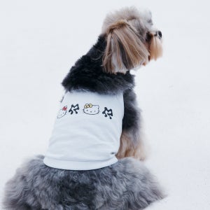 아루마루 헬로키티 로고 나시 소형견 데일리 강아지옷 화이트