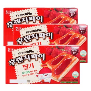 해태제과 후렌치파이 딸기 13g, 15개입, 3개