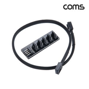 컴퓨터 CPU 쿨러 4핀 5분배 젠더 허브 케이블 35cm 쿨링팬 전원 확장선