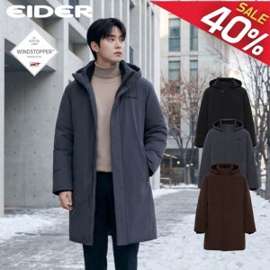 아이더 역시즌 남성 롱패딩 라벨르 캐시미어 윈드스토퍼 미들 코트 다운 거위털 패딩