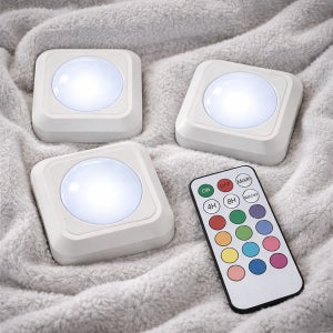 올엘이디 LED 벽부착형 고정형 3PCS 퍽라이트 롱거라이트 RGB 리모컨포함