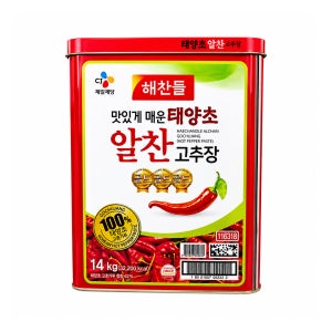 국내산 해찬들 태양초 알찬 업소용 고추장 대용량 14kg 1개