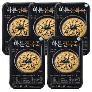 프리미엄 완도 활전복내장죽 국산 전복죽 간편영양식 220g, 5개