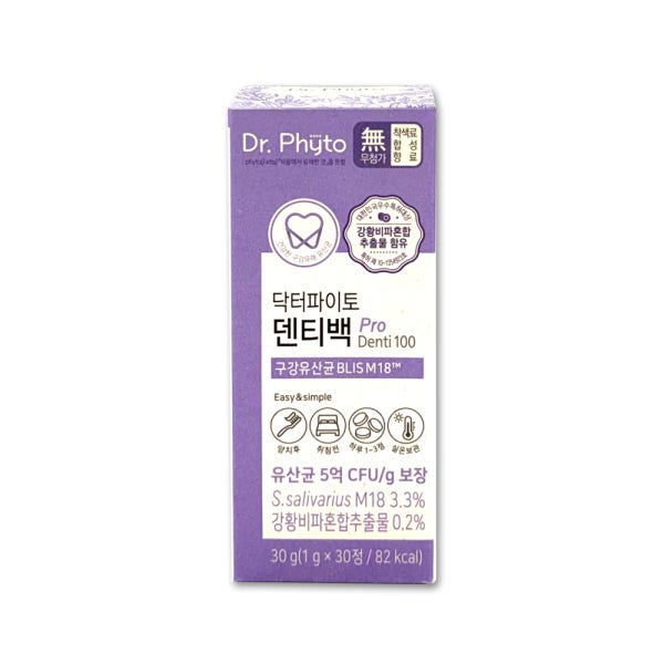 닥터파이토 덴티백 PRO 구강유산균 M18_30g(1g x 30정 / 82kcal) 1개