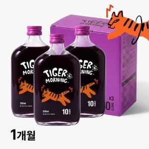 타이거모닝 베리샷 블루베리 아로니아 하스카프 착즙 주스 보틀 350ml, 3개